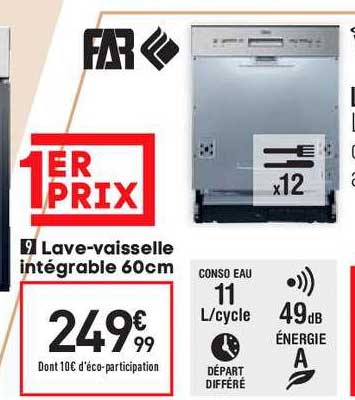 lave-vaisselle intégrable 60 cm far