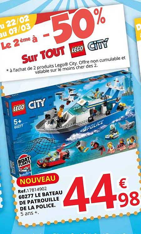 le bateau de patrouille de la police lego city