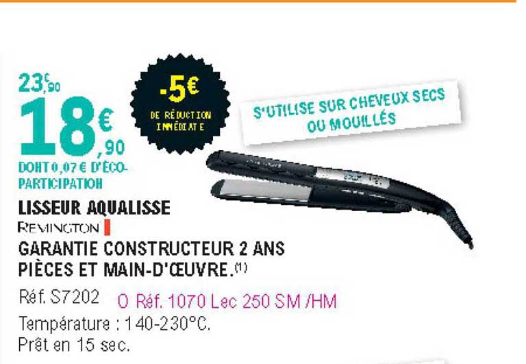 lisseur aqualisse remington