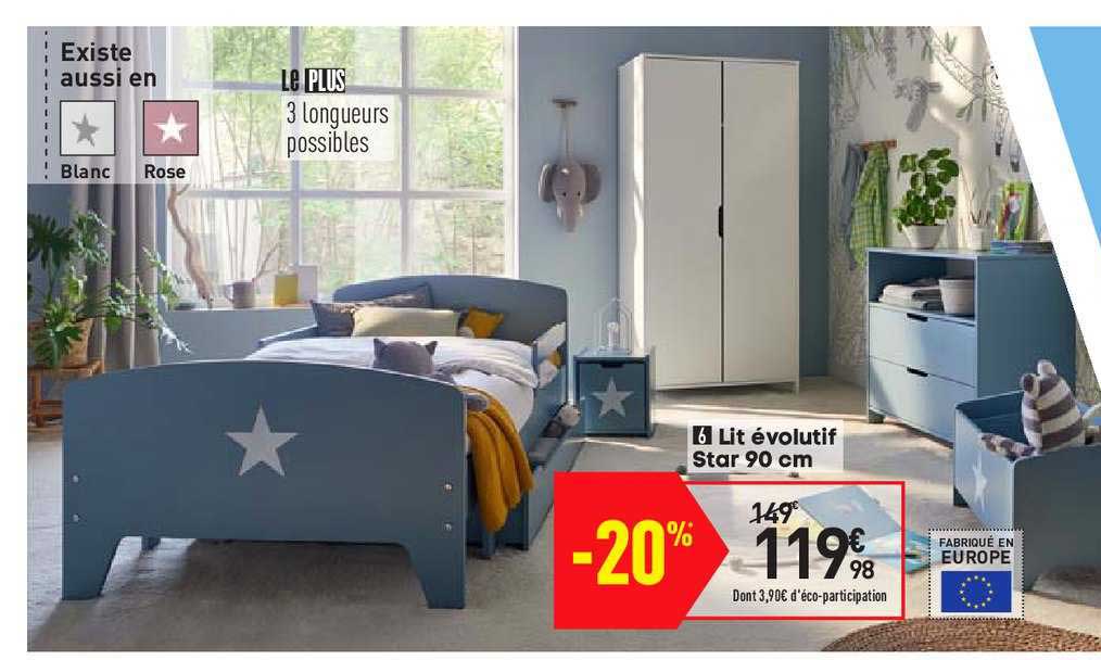 Lit évolutif Star 90 Cm