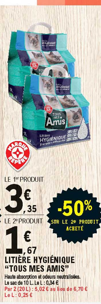 litière hygiénique "tous mes amis"