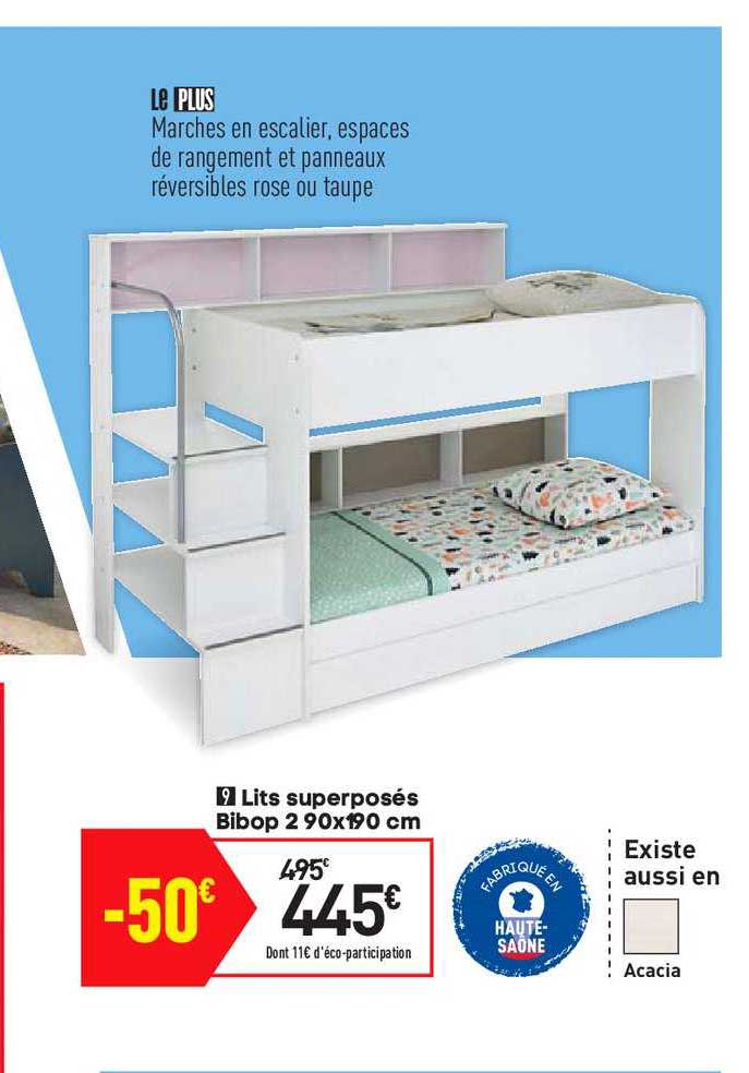 lits superposés bibop 290 x 190 cm