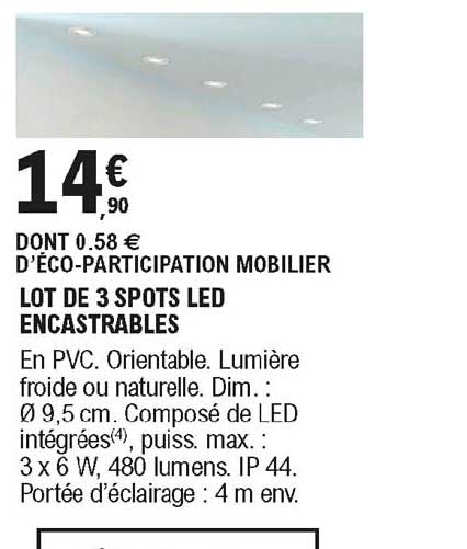 lot de 3 spots led encastrables