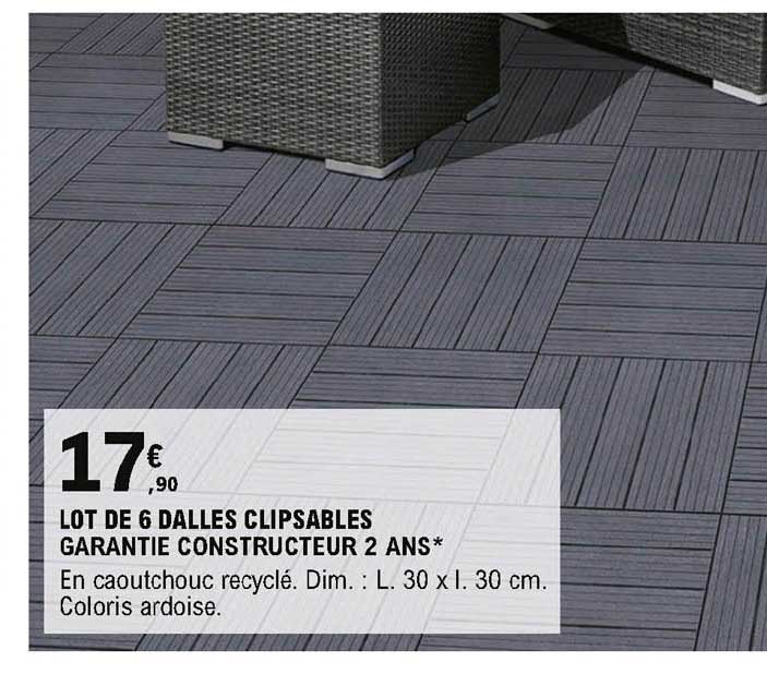 lot de 6 dalles clipsables