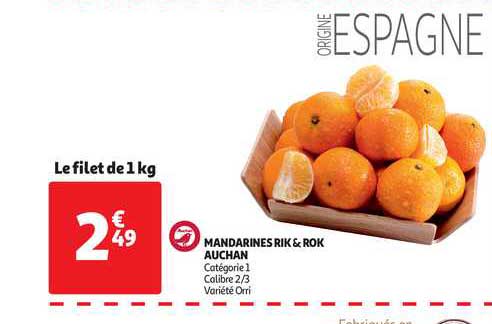 mandarines rik & rok auchan