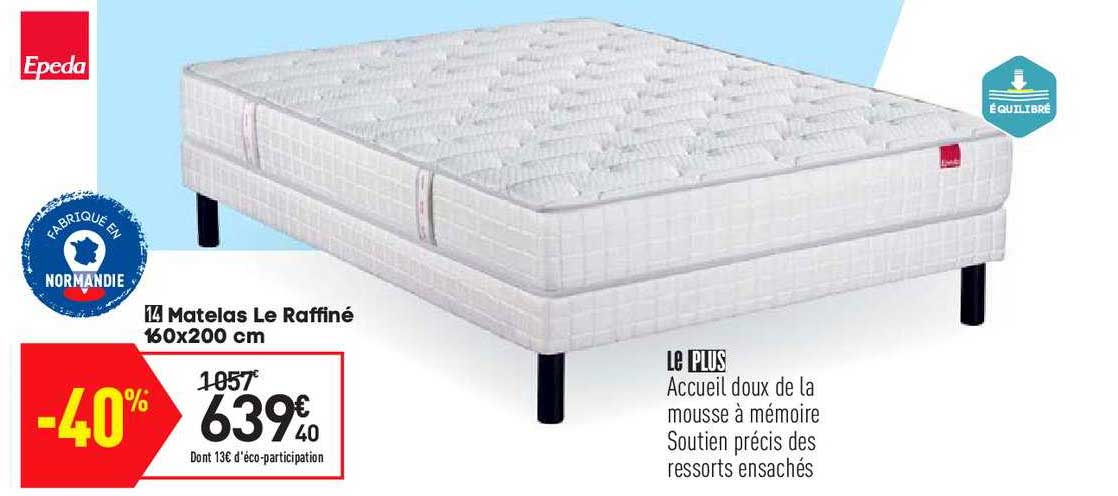 matelas le raffiné 160 x 200 cm