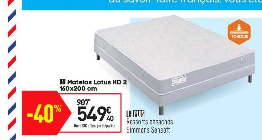 Matelas Lotus Hd 2 160 X 200 Cm