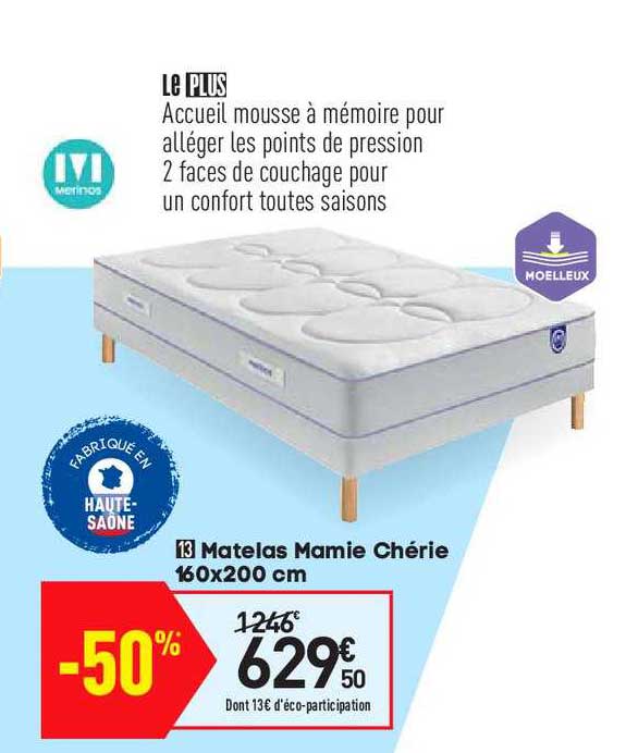 Matelas Mamie Chérie 160 X 200 Cm