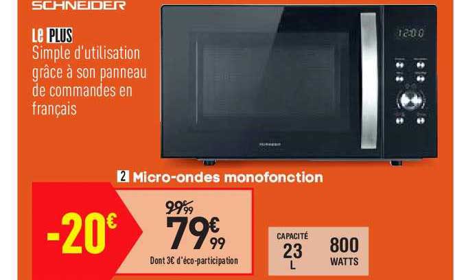 micro-ondes monofonction schneider