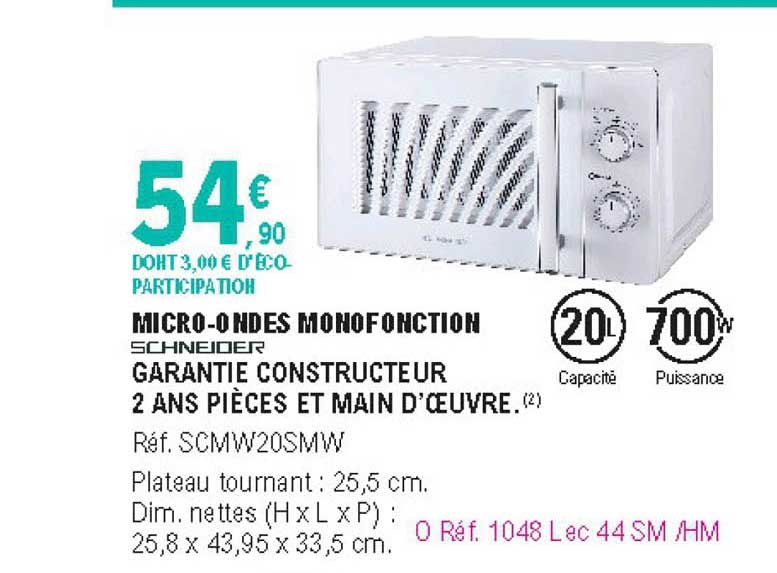 micro-ondes monofonction schneider