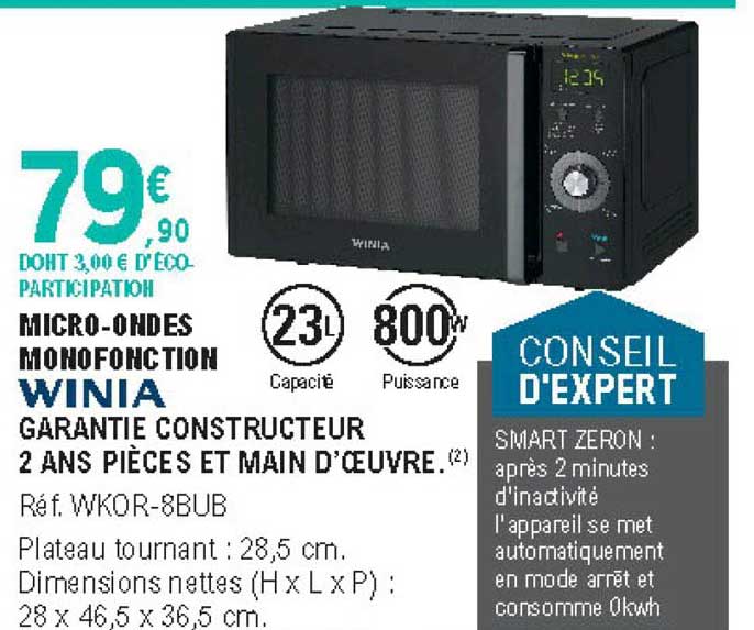 micro-ondes monofonction winia