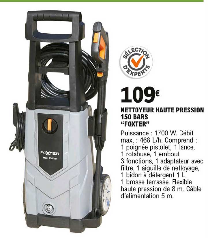 nettoyeur hautre pression 150 bars foxter