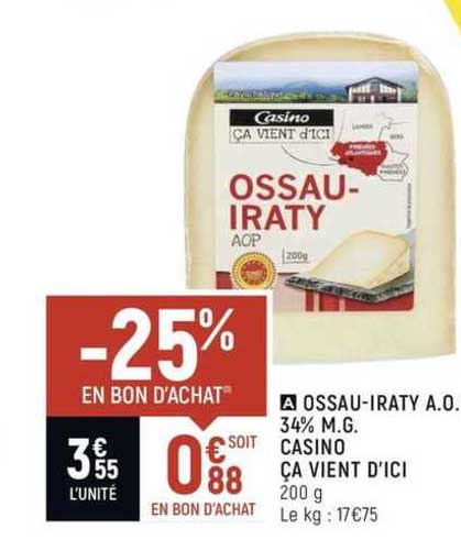 ossau-iraty a.o. 34% m.g. casino ça vient d'ici