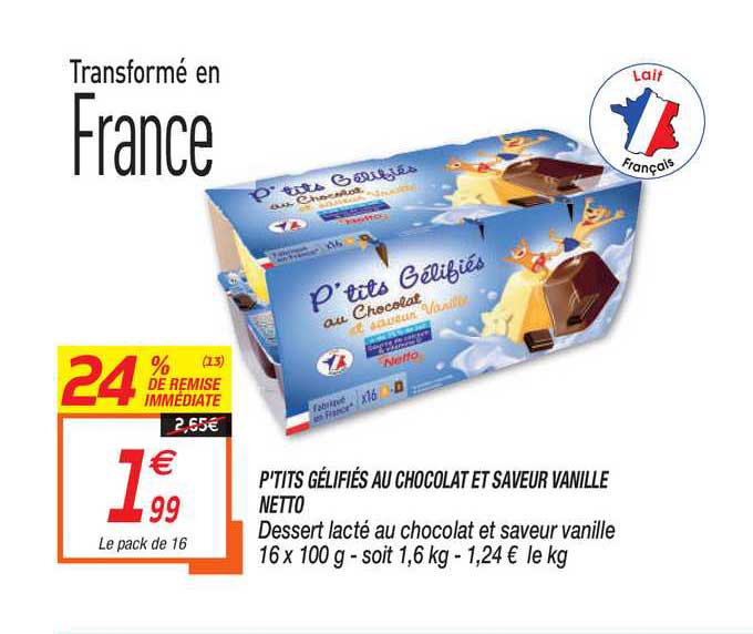 p'tits gélifiés au chocolat et saveur vanille netto