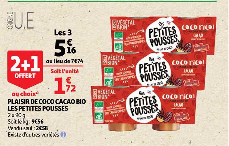 plaisir de coco cacao bio les petites pousses