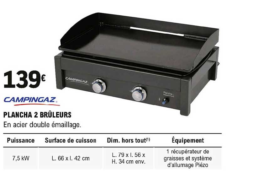 Plancha 2 Brûleurs Campingaz