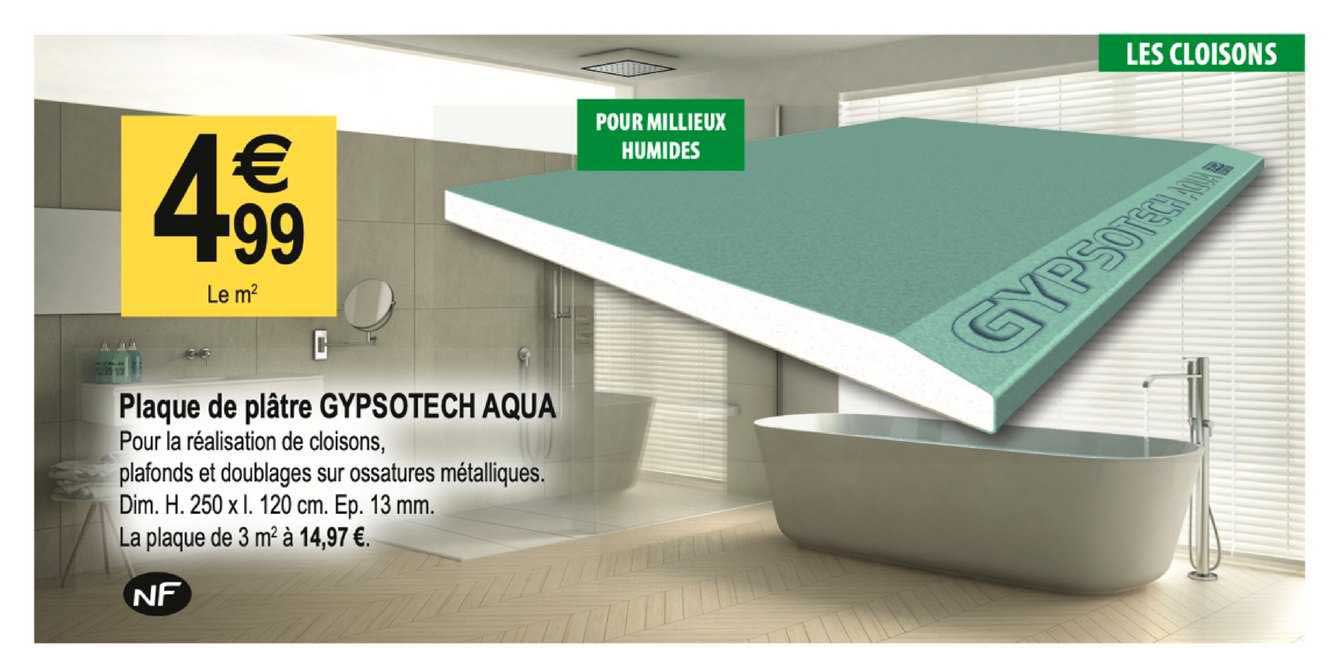 plaque de plâtre gypsotech aqua