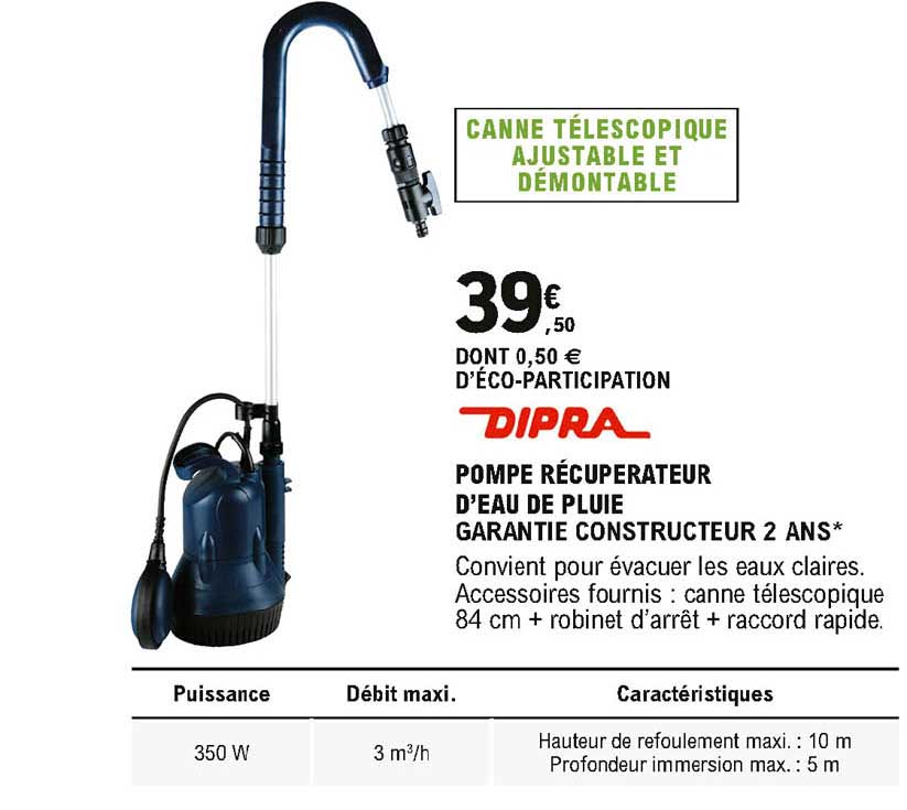 Pompe Récupérateur D'eau De Pluie Dipra