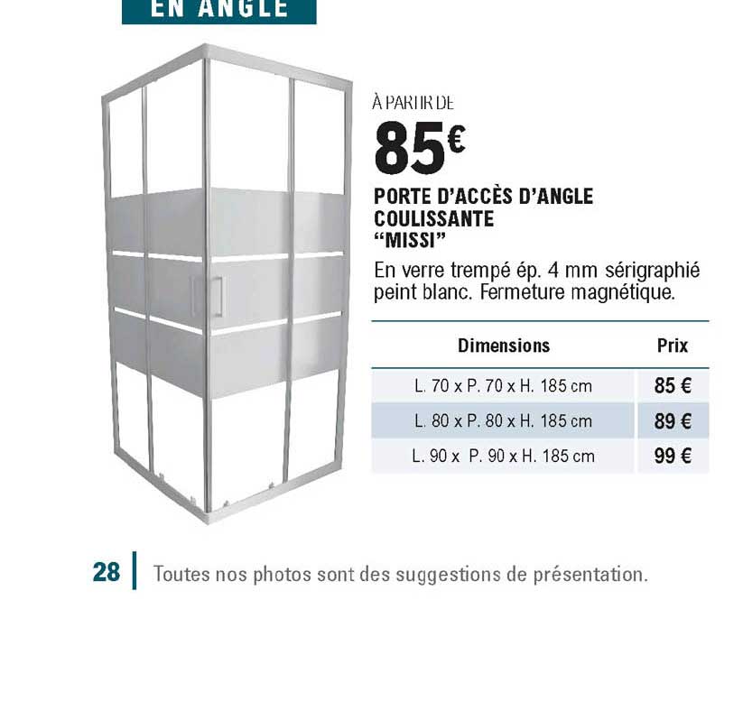porte d'accès d'angle coulissante "missi"