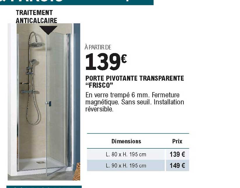 Porte Pivotante Transparente "frisco"