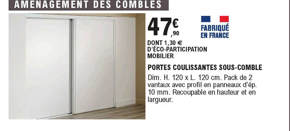 portes coulissantes sous comble