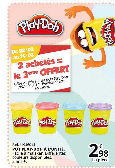 pot play-doh à l'unité