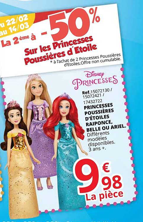 princesses poussières d'étoiles raiponce, belle ou ariel