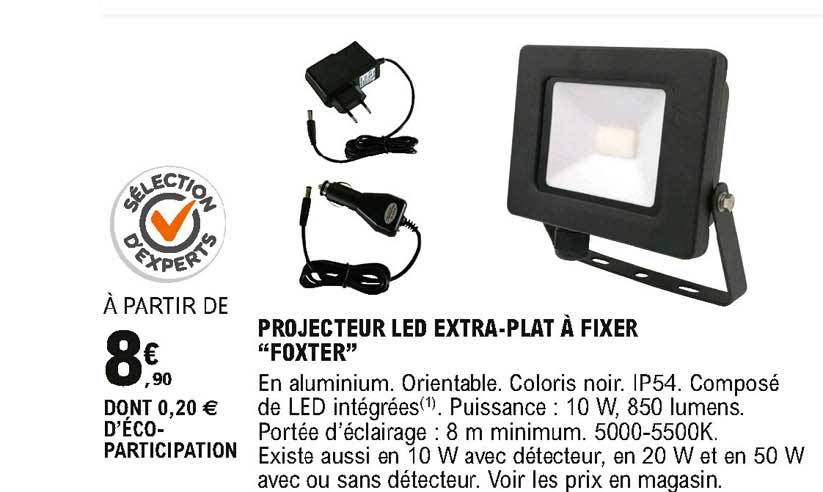 projecteur led extra plat à fixer foxter