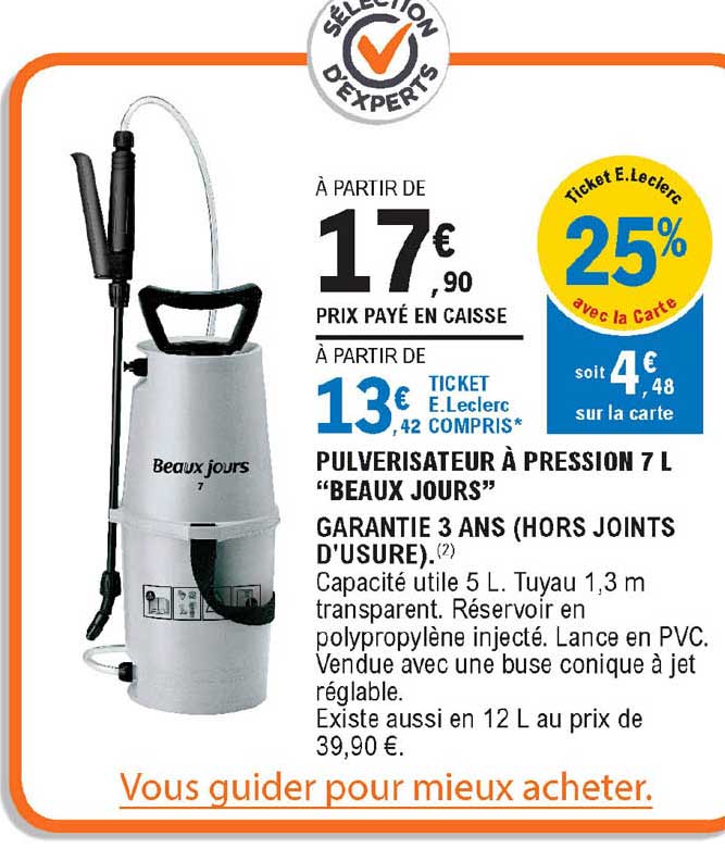 pulvérisateur à pression 7 l "beaux jours"