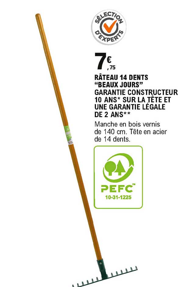 râteau 14 dents beaux jours