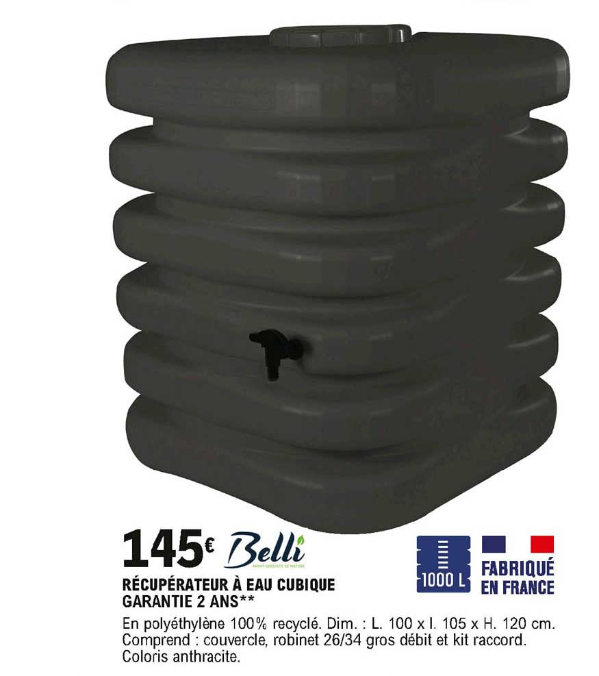 récupérateur à eau cubique belli