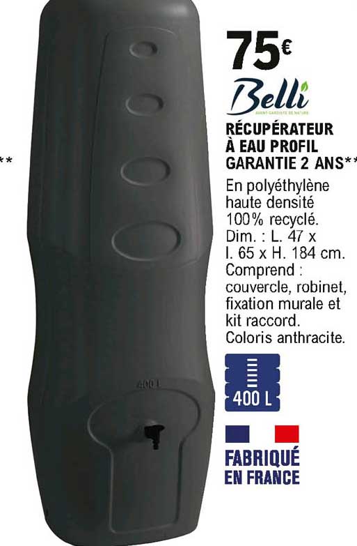 récupérateur à eau profil belli