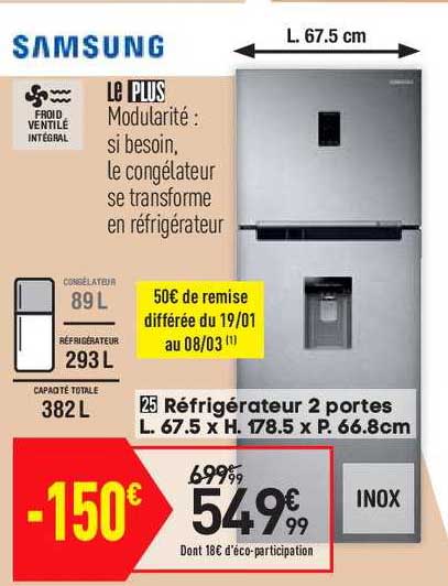 Réfrigérateur 2 Portes Samsung
