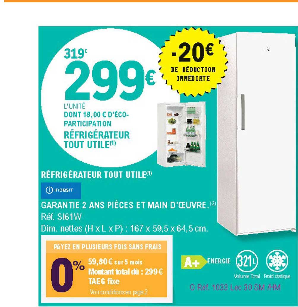 réfrigérateur tout utile indesit