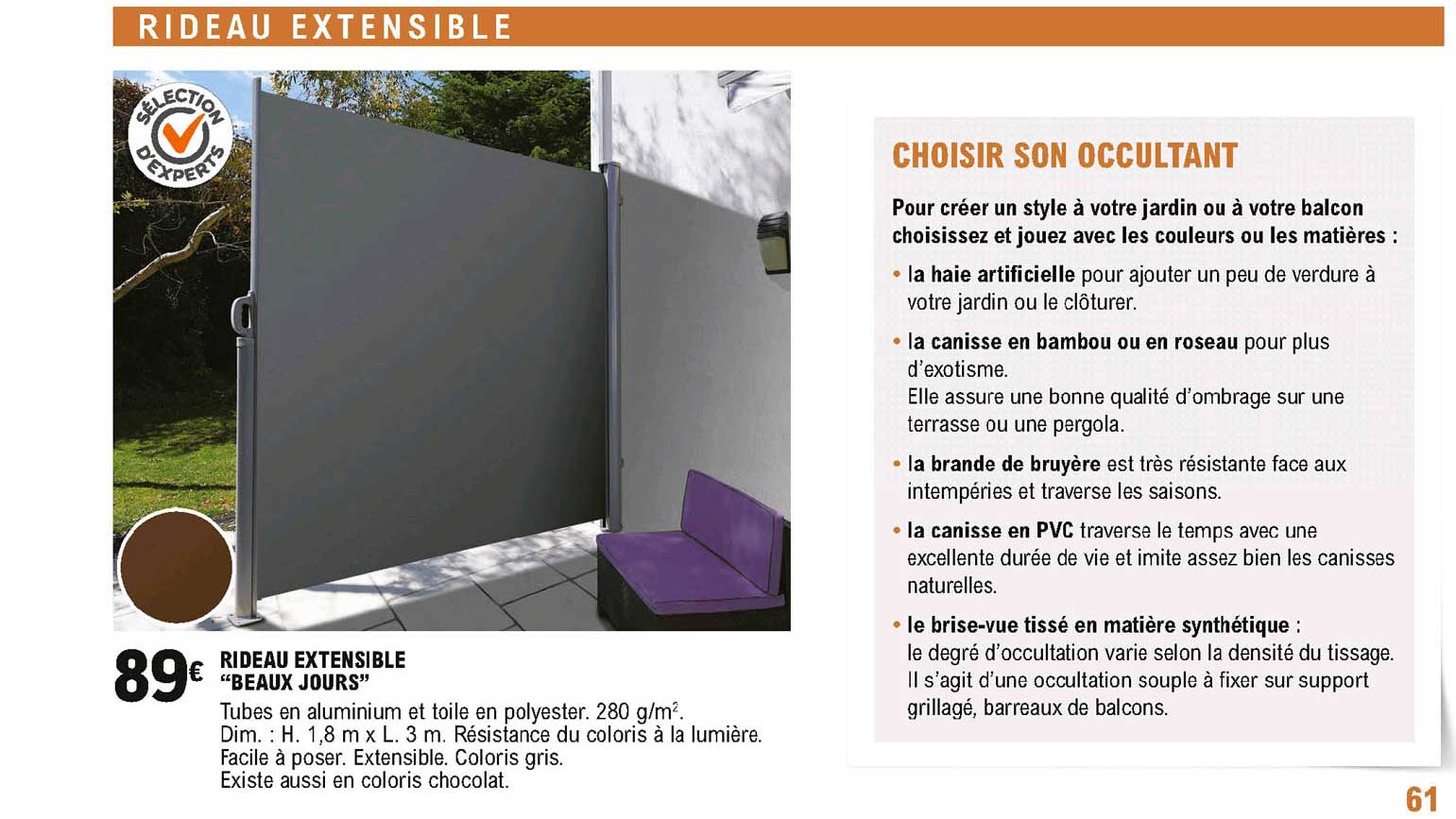 rideau extensible beaux jours