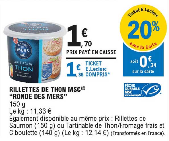rillettes de thon msc "ronde des mers"
