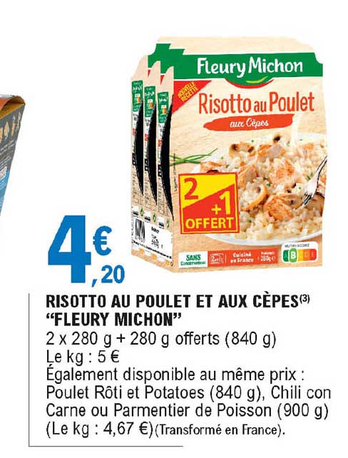 risotto au poulet et aux cèpes "fleury michon"