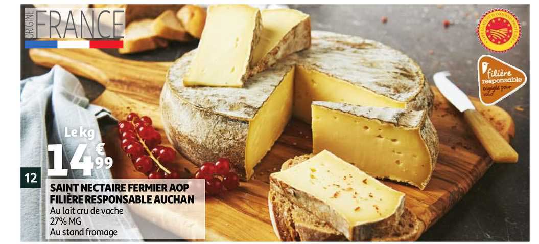 saint nectaire fermier aop filière responsable auchan