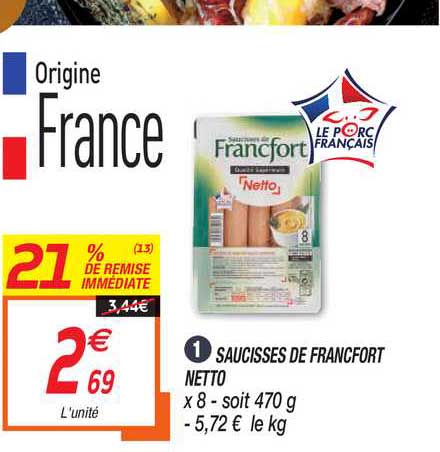 saucisses de francfort netto