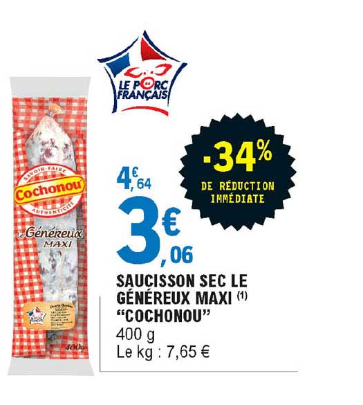 Saucisson Sec Le Généreux Maxi "cochonou"