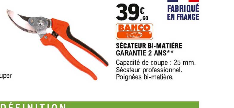 sécateur bi matière bahco