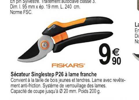 sécateur singlestep p26 à lame franche fiskars
