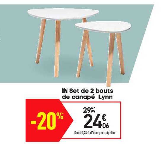 set de 2 bouts de canapé lynn