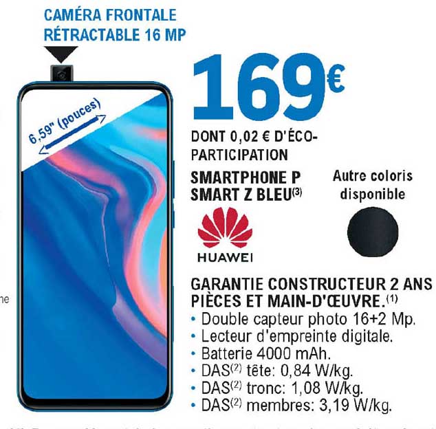 smartphone p smart z bleu huawei