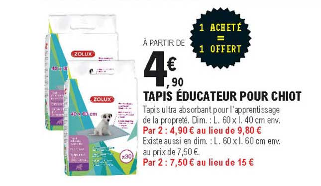 tapis "éducateur pour chiot" zolux