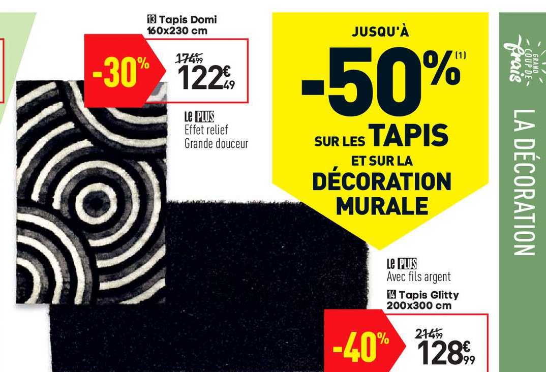 tapis domi 160 x 230 cm, tapis glitty 200 x 300 cm