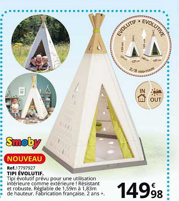 tipi évolutif smoby