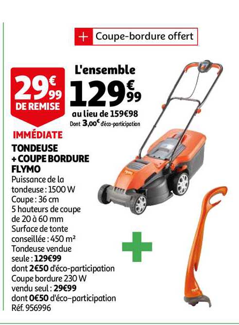tondeuse + coupe bordure flymo