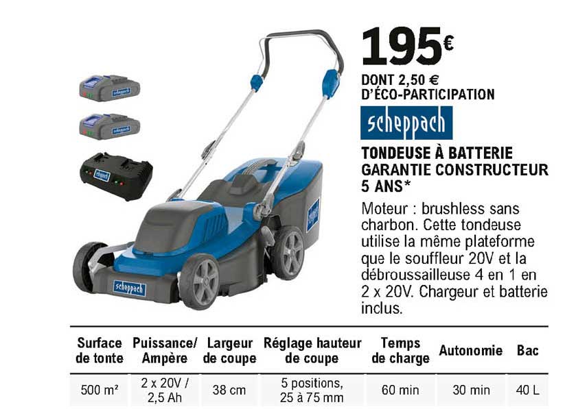 Tondeuse à Batterie Scheppach