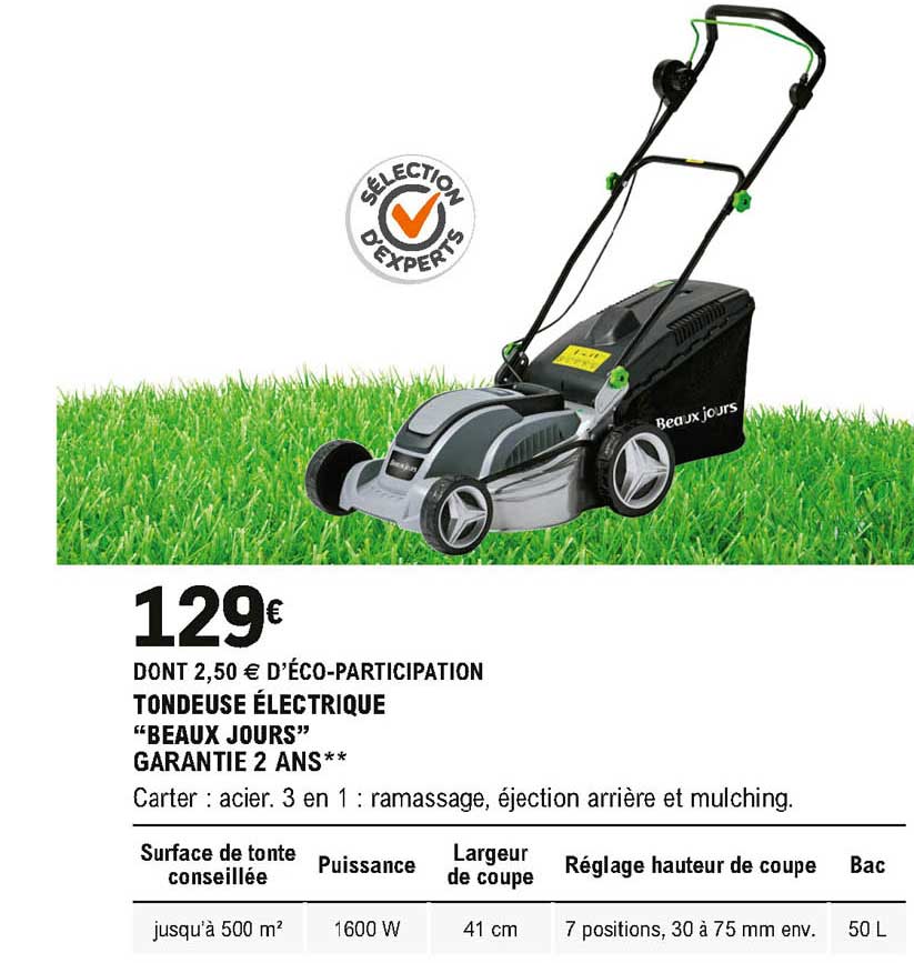 tondeuse électrique beaux jours